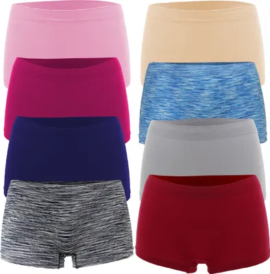 Produktbild von Fabio Farini - 6 Stück Damen Hotpants Unterhosen - Frauen Boxershorts Seamless angenehmes Tragegefühl ohne Nähte, zufällig ausgewählte Farben