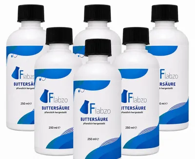 Produktbild von Buttersäure hochrein – 4 × 250 ml (1 Liter) – Laborqualität – Butyric Acid