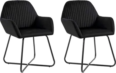 Produktbild von Esszimmerstühle 2 Stk. Schwarz Samt