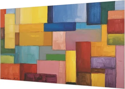 Produktbild von Selbstklebende Fototapete - Wandbilder für Wohnzimmer - 416x254 - Dekorative Wandfolie - Modernes Design für Wanddekoration - Tapeten für Innenräume - Farbige Rechtecke