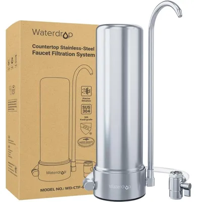 Immagine prodotto di Filtro per rubinetto - Filtro dell'acqua 5 stadi - 1,6 litri al minuto - Acciaio inox
