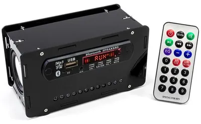 Productafbeelding van Elektronische Bluetooth-luidspreker met FM-radio, lasset, zwart, afstandsbediening