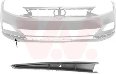Produktbild von VAN WEZEL Lüftungsgitter Grill Stoßfänger für VW POLO (AW1, BZ1) Schwarz