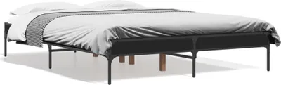 Produktbild von vidaXL Bettgestell Schwarz 120x200 cm Holzwerkstoff und Metall