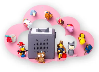 Obrázok produktu pre moin minis Cloud Pink magnetická polička kompatibilná s 25 figúrkami Tonie a Tonie Box Cloud polička pre detské audio figúrky Magnetická polička