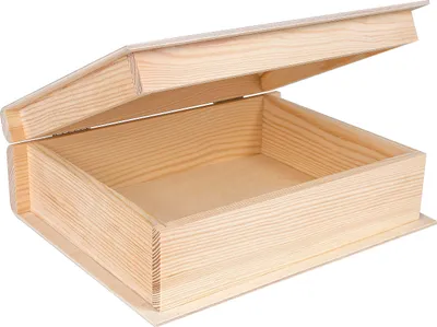 Image de Creative Deco Boîte de Rangement en Bois pour Livre 24x19x7,5 cm - Non Peint