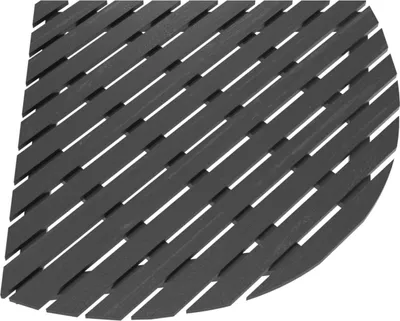 Image de Caillebotis en Bois Composite Gris pour Cabine 1/4 de cercle - Dimensions 77 x 77 x 3.2 cm