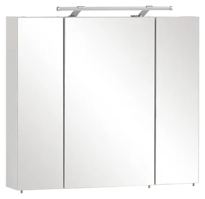 Image de Armoire de toilette avec éclairage Möbelpartner Dorina 80 x 15,7 x 75 cm blanc