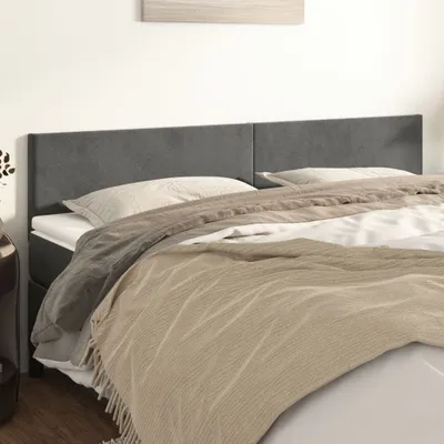 Produktbild von The Living Store Kopfteile 2 Stk. Dunkelgrau 100x5x78/88 cm Samt