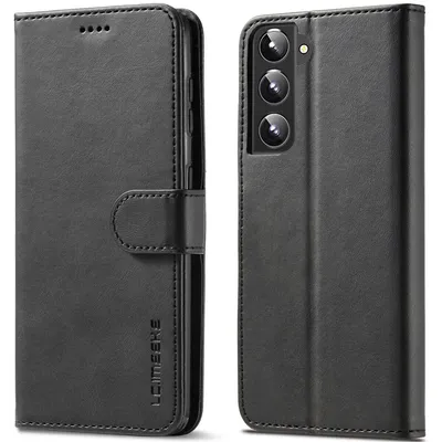 Obrázek produktu pro Pouzdro pro Samsung Galaxy S23+ kožené flipové pouzdro s magnetickým uzávěrem a stojánkem, ochranné pouzdro černé