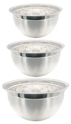 Edelstahl-Rührschüsseln, Set mit 3, 1,5/2,5/4 l, spülmaschinengeeignet