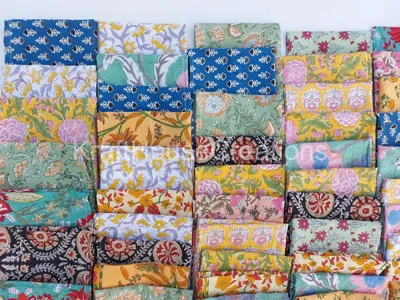 Productafbeelding van Set van 20 Handgeprinte Katoenen Servetten