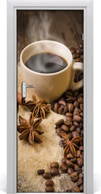 Produktbild von Tulup Türaufkleber 75x205 cm Dekorative Aufkleber Selbstklebend Wasserdichte Tapete Abnehmbar Schlafzimmer Wohnzimmer Wohnkultur - Kaffeetasse