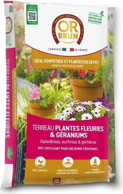 Zdjęcie produktu dla Ziemia do Kwiatów i Pelargonii Or Brun 20 L, OBRTGER20N, Podłoże do Kwiatów Kwitnących