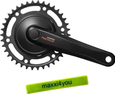Produktbild von Shimano Kurbelgarnitur Nexus FC-C6000 38 Zähne Schwarz inkl. maxxi4you Reflexband