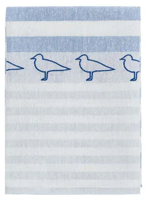 Produktbild von Halbleinen Geschirrtuch - Küchentuch bestickt - 50x70cm - Maritim+Möwe