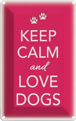 Produktbild von vianmo Blechschild 18x12 cm Keep Calm and love dogs Hund Yoga