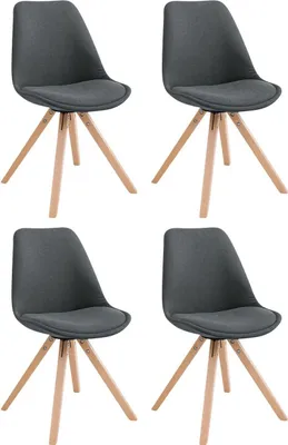 Produktbild von 4er Set Besucherstuhl Toulouse Stoff Square Natura dunkelgrau