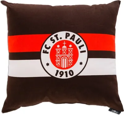 Produktbild von St. Pauli - Logo, Kissen Braun / Rot / Weiß 40x40cm
