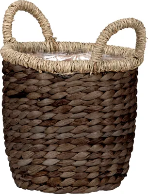Produktbild von Scheurich Water hyacinth 34, Korbgefäß/Korb-Pflanzgefäß/Korbtopf mit Griffen aus Water hyacinth Farbe: Brown, 34 cm Durchmesser, 31,5 cm hoch, 26,9 l Vol.