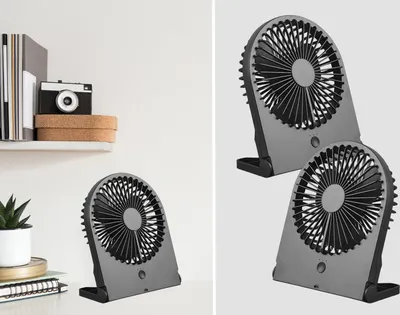 Produktbild von 2er SET Mini Akku Tischventilator USB-C Anschluß für zuhause & unterwegs Camping