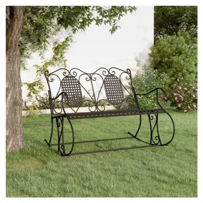 Produktbild von Schaukelbank für den Außenbereich, 2-Sitzer, 113 cm, schwarzer Stahl