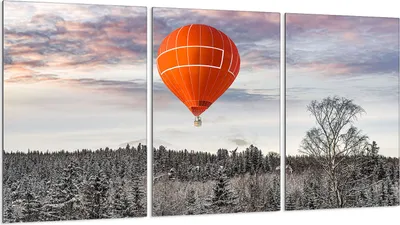 Produktbild von Herdabdeckplatten 3 teilig 30x52 Glaskeramikkochfeld Abdeckung Glas, Landschaft Ballon