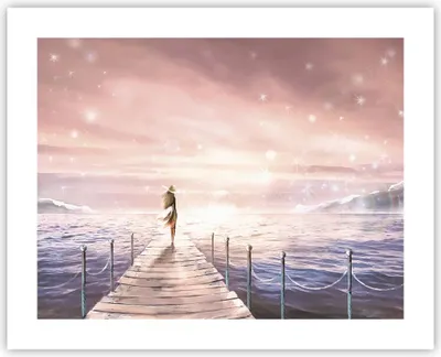 Produktbild von Poster - Poster ohne Rahmen - Brücke Frau die Sterne - 50x40 cm - Wand Bild - Wanddeko - Wandbilder - Kunstposter - Wandposter - Bilder - Kunstdruck - Wanddekoration - Wandbild - P2XAA50x40-4350