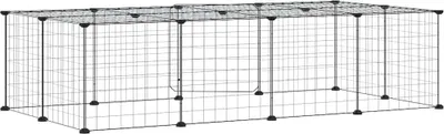Obrázok produktu pre vidaXL 20-dielna klietka pre domáce zvieratá s dvierkami čierna 35x35 cm oceľ