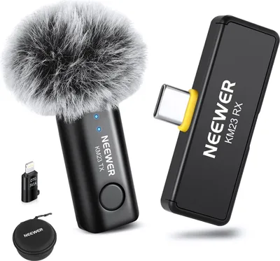 Produktbild von NEEWER Lavalier Kabelloses Mikrofonsystem, 1x USB C Empfänger mit OTG Adapter &