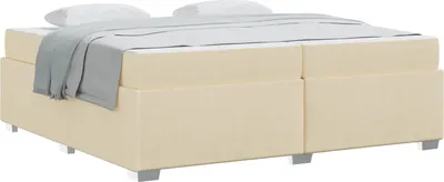 Produktbild von vidaXL Bettrahmen mit Matratze Creme 200 x 200 cm Stoff