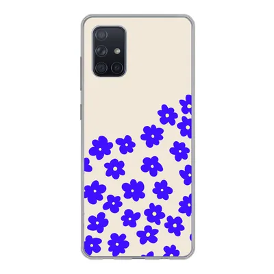 Produktbild von MuchoWow® Handyhülle Schutzhülle Hülle für Samsung Galaxy A51 5G Blume - Blau - Muster Silikon Softcase Handy Hülle - Abbildung
