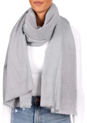 Produktbild von BRUBAKER Cashmirillo Schal - Übergroßer Wollschal für Damen und Herren - 100 x 200 cm - Warm und Kuschelig - Deckenschal für Herbst/Winter, Grau