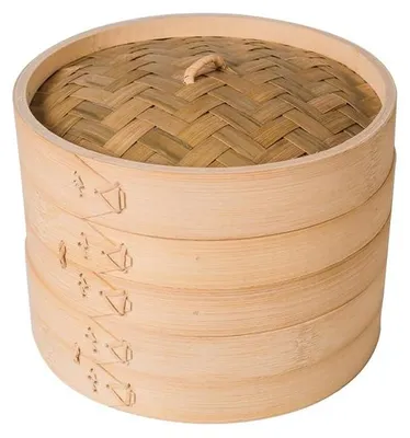 Zdjęcie produktu dla Koszyk parowy bambusowy, 13 cm, z dwoma warstwami