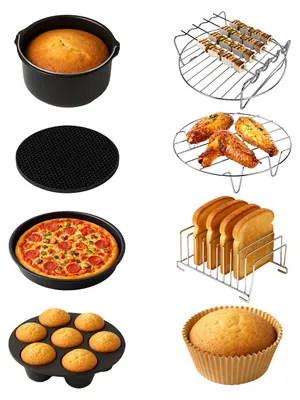Produktbild von Goliving Heißluftfritteuse Zubehör – Geeignet für u. a. Philips Airfryer XL & XXL, Ninja, Tefal & Princess – 50 Cupcake-Förmchen – Backform – Kuchenform – Muffinform – Pizzapfanne