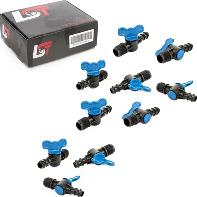 Produktbild von 10x Absperrhahn Verbindungsstück Bewässerungssystem Schlauchkupplung Ø 16x1/2 mm