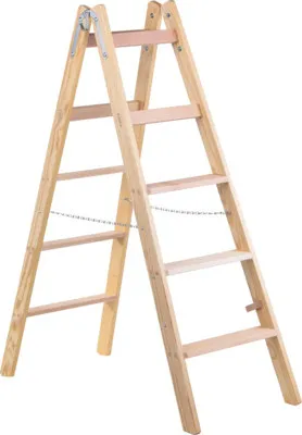 Produktbild von Stufenstehleiter Holz 2x5 Stufen