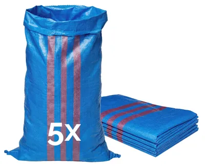 Produktbild von Garronda Polypropylensack 105 x 65 cm 5 Stück Getreidesack aus PP für Lagerung & Sand reißfest 50 kg belastbar – vielseitig einsetzbar: Gewebesäcke Sandsäcke Gartensack Hochwasserschutz Blau GD-0161