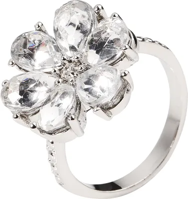 Produktbild von Frauen Trendy Blume Zirkonia Ringe Hochzeit Verlobung Finger Schmuck Geschenk-Silber,US 10
