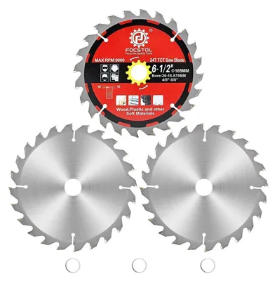 Obrázek produktu pro Pila kotoučová na dřevo, 165 mm x 20/15,875 mm, 24 zubů, 3 kusy