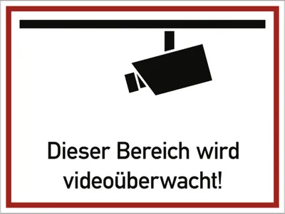 Produktbild von Dreifke® Dieser Bereich wird videoüberwacht, Alu, 400x300 mm