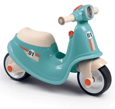 Image de Trottinette Smoby Blue Ride-on à roues silencieuses style rétro