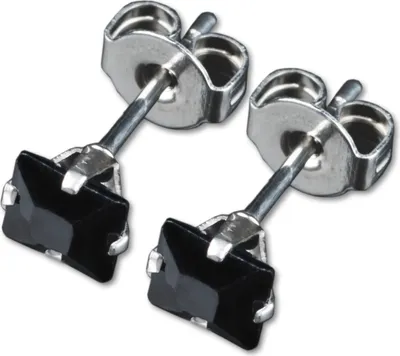 Produktbild von viva-adorno 1 Paar Damen Ohrstecker Ohrringe quadratisch Edelstahl Kristall schwarz WS14