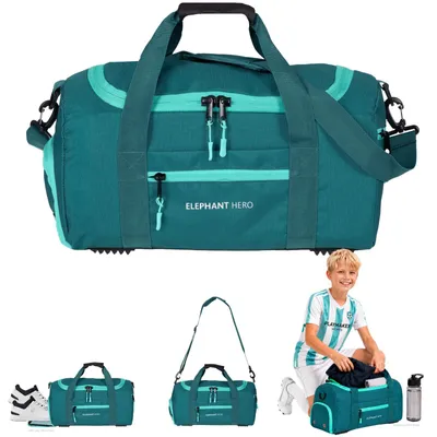 Produktbild von Sporttasche Schulsport Tasche Elephant Hero Signature Sport Reisetasche Kinder Jungen Schuhfach 42 x 23 cm 13204 Solid Petrol