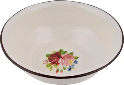 Produktbild von PRIMA DECO Cremefarbene Emaille-Schüssel Mix Design 24 cm