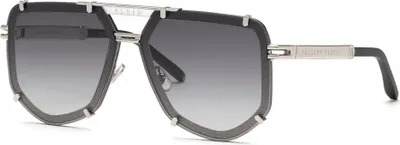 Produktbild von Philipp Plein SPP132 Palladio lucido c/parti nero semilucido 66/10/145 Herren Sonnenbrillen