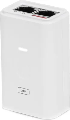 Image de Ubiquiti POE-24-12W-G-WH Ubiquiti POE Injector, 24VDC, 12W, Gigabit Port, weiss