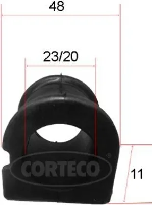 Produktbild von CORTECO 49371588 Lagerung Stabilisator Stabigummi Vorne für TOYOTA Yaris Schrägheck (P1)