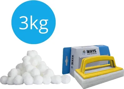 Zdjęcie produktu dla Polisferyczne kulki filtrujące Flowclear - 3000 g i szczotka do szorowania WAYS