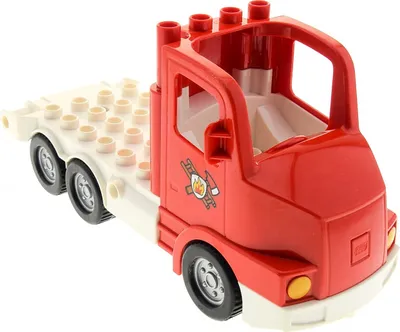 Produktbild von 1x Lego Duplo Fahrzeug Feuerwehr LKW rot weiß Lastwagen bedruckt 87700c02pb01